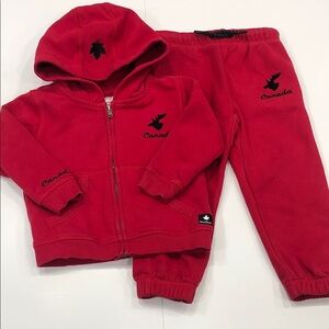 Canadiana Toddler Jogger Set | Red | Hoodie 2T & Joggers 3T